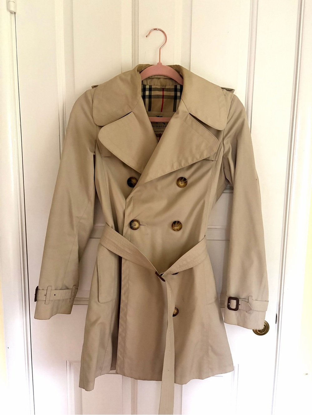 Authentic Burberry Double-Breasted Trench Coat